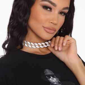 Silver Cuban choker chain